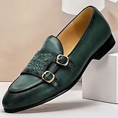 baratos Mocassins de couro premium-mocassins masculinos de couro marrom com fivela dupla e padrão de crocodilo – sapatos sociais de couro de vaca premium para uso formal e casual