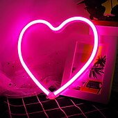 cheap Neon LED Lights-Pink Heart Neon Sign LED Light Battery Operated / USB Powered Table and Wall Decor Lamp for Dorm Girl&#039;s Room Mothers Day Valentine&#039;s Day Party Birthday Home Christmas Decoration
