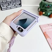 cheap Samsung Cases-Phone Case For Z Flip 6 Z Flip 5 Z Flip 4 Z Flip 3 Ring Buckle Shockproof Retro TPU Silicone