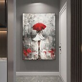 preiswerte Stillleben-Gemälde-abstraktes Regentag-Ölgemälde auf Leinwand, handgemalt, hübsches Mädchengemälde, großes Portrait-Ölgemälde, handgemalte Wandkunst, individuelles Mädchengemälde für Schlafzimmer, Kunstwerk,
