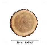 cheap Placemats &amp; Coasters &amp; Trivets-Waterproof Ring of Tree 3D Trunk Wooden Placemats Set Of 4 Farmhouse Forest Theme Dining Table Decoration Pad For Home, Hotel, Party, PP Material Rustic Wood Grain Heat Insulation Mat
