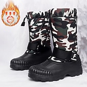 tanie Buty zimowe i śniegu-męskie zimowe buty śnieżne w kamuflażu z wodoodporną cholewką i pluszową podszewką - wytrzymała, antypoślizgowa podeszwa, regulowany pasek, idealne do aktywności na świeżym powietrzu