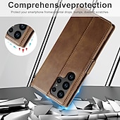Недорогие Чехлы для Samsung-телефон Кейс для Назначение SSamsung Galaxy S24 S24 Ultra Plus S24 ФЭ S23 S22 S21 S20 Ultra Plus FE A54 A34 A14 А53 A52 Samsung A13 5G Откидная крышка со стендом Магнитный Разъем для карты Ретро