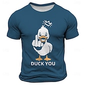tanie Zabavne koszulki męskie-Męska Rude Offensive Śmieszna Gęś T-shirt Krótki rękaw Koszulka 3D Print Koszulka z okrągłym dekoltem Moda Codzienny Ulica Codzienny Czarny Czerwony Niebieski Lato Wiosna Odzież S M L XL XXL XXXL
