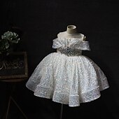 levne Dívčí květinové šaty-Děti Dívčí Šaty na párty Pevná barva Krátký rukáv Výkon Svatební Párty Síťka Princeznovské Sladký Síťka Do půli lýtek Plášťové šaty Tylové šaty Léto Jaro Podzim Děti Bílá Rubínově červená Šedá