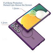 Недорогие Чехлы для Samsung-телефон Кейс для Назначение S24 Ultra S24 Plus S24 S24 ФЭ S25 Ультра Кейс на заднюю панель Магнитный Поддержка беспроводной зарядки Защита от удара Ретро ТПУ