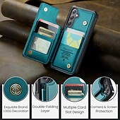 abordables Coques Samsung-téléphone Coque Pour S24 S24 Ultra Plus S24 FE S23 S22 S21 S20 Ultra Plus FE A55 A35 A25 A15 5G A54 A34 A14 A53 A33 A23 A13 S25 Ultra Coque Arriere Avec Support Fente pour carte Antichoc Rétro TPU PC