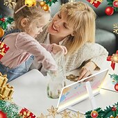 お買い得  お子様へのクリスマスプレゼント-色付き LED メモボード、照明付きアクリル ホワイトボード、アクリル メッセージ ボード、色付き照明付きアクリル 付箋ボード、調節可能なスタンドと 7 本のペン付きメモ帳