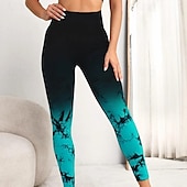 abordables Leggings et collants de yoga-Pantalon de yoga Leggings de yoga Femmes Yoga Entraînement en salle Pilates Collants Taille haute Teinture par nouage Automne Des sports Tenues de Sport Élastique Mince Noir Blanche