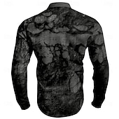 economico Camicie stampate da uomo-Per uomo Stampa 3D Camicie Camicia con bottoni Manica lunga Affari casual Da mare Ufficio Giornaliero Estate Primavera &amp; Autunno A fascia collare del nonno Stampa 3D Nero Bianco Marrone chiaro Grigio