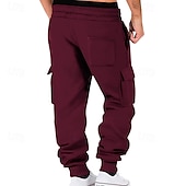 voordelige Joggingbroeken-Voor heren Jogger Broek Cargo-joggingbroek Zak Trekkoord Elastische taille Effen Comfort Buitensporten Dagelijks Modieus Casual Zwart Wit Micro-elastisch