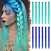 abordables Clip dans les extensions-Droit Clips Cheveux Synthétiques Longue Extension des cheveux A Clipser 12 pcs Résistant à la chaleur Femme