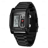 abordables Montres numériques-SANDA Hommes Montre Digitale Extérieur Mode Décontractée Montre Bracelet Lumineux Chronomètre Fonction réveille Calendrier Gel de Silicone Bracelet en acier inoxydable Suivre