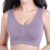 economico Reggiseni sportivi &amp; gilet-Per donna Reggiseno Intimo / Maglia Intima Top reggiseno Comodo Traspirante Resistente agli urti Imbottitura rimovibile Senza ferretto Semplice Sport Abbigliamento sportivo Rosa chiaro Blu chiaro