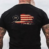 お買い得  愛国的な250枚のTシャツ-2026年7月4日 250周年追悼日 メンズ愛国者 3Dプリント 米国旗 ベテラン クルーネック 半袖Tシャツ アウトドア デイリースポーツ ストリート