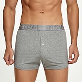cheap Men&#039;s Boxers Underwear-Men&#039;s 1 PCS Boxers Underwear Boxer Shorts Elastic Waist 50% Cotton Breathable Soft Comfortable Solid Color Mid Rise Black White
