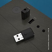 abordables Kit de Bluetooth/manos libres para coche-Receptor Bluetooth 5.0 para automóvil, adaptador auxiliar Bluetooth con cancelación de ruido, receptor de música Bluetooth para estéreo doméstico/auriculares con cable/llamadas manos libres, duración