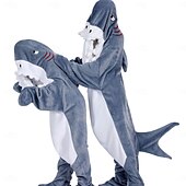 cheap Couples&#039; &amp; Group Costumes-Dinosaur Shark Couples Carnival Costume Kigurumi Pajamas Onesies Kid&#039;s Adults&#039; Men&#039;s Women&#039;s Boys Novelty Funny Costume Theme Party Carnival Mardi Gras Easy Carnival Costume