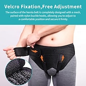 abordables Aparatos ortopédicos-Cinturón de soporte para hernia inguinal ajustable para hombres y mujeres, con 4 almohadillas de compresión, soporte para hernia inguinal o deportiva