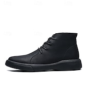 abordables Bottines-bottines décontractées en similicuir pour hommes avec design à lacets, semelle antidérapante confortable, parfaites pour un usage quotidien et des activités de plein air