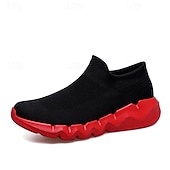 preiswerte Sneaker für Herren-Rote Flyknit-Sneaker für Herren, leichte und atmungsaktive, stylische Freizeitschuhe für den Alltag, Outdoor-Aktivitäten und Sport