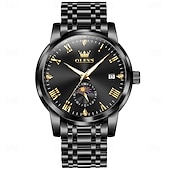 economico Orologi al quarzo-OLEVS Da uomo Orologio al quarzo Creativo Di tendenza Orologio casual Orologio da polso Visualizzazione delle fasi lunari Luminoso Calendario Impermeabile Acciaio Guarda
