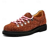 abordables Baskets-chaussures de randonnée en daim marron pour hommes - style vintage avec design à lacets roses et semelle durable pour les aventures en plein air