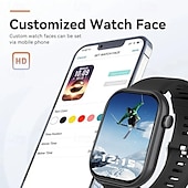 Χαμηλού Κόστους Smartwatch-ανδρικό έξυπνο ρολόι 2,01 ιντσών υψηλής ευκρίνειας πλήρους οθόνης αφής αθλητικά έξυπνα ρολόγια κλήσης/απάντησης τηλεφώνων ύπνου βήμα θερμίδων παρακολούθησης δραστηριότητας πληροφορίες κλήσης προτροπή
