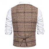 preiswerte Herren Kostüme der 1920er Jahre-Goldene Zwanziger 1920er Retro Vintage Outfits Weste Zubehörset Gentleman Gangster Karomuster Schachbrett Kostüm Herren Karnevalskostüm 4 Stücke Halloween Karneval Neujahr Maskerade Cocktailparty