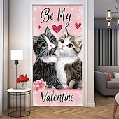 abordables Mariage-décorations extérieures de la Saint-Valentin, couvre-portes, tapisserie de porte, rideau de porte, décoration, toile de fond, bannière de porte intérieure/extérieure pour porte d'entrée, couple de