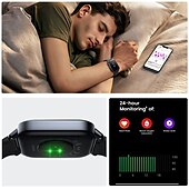 abordables Montres connectées-Joyroom JR-FT3S Montre intelligente 1.96 pouce Smartwatch Montre Connectée Bluetooth Moniteur de Fréquence Cardiaque Calendrier Oxygène sanguin Compatible avec Android iOS Femme Hommes Mode