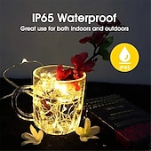 economico Striscie luci USB-2 luci a LED USB, luci fatate impermeabili in filo di rame/argento da 2 m, 3 m, 5 m, 10 m e 20 m per decorazioni natalizie, per matrimoni e feste