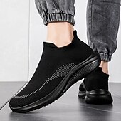 economico Sneakers da uomo-sneakers slip-on rosse leggere da uomo | tomaia in flyknit traspirante con suola comoda per attività casual e sportive