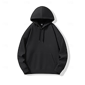 cheap Men&#039;s Elite Hoodies &amp; Sweatshirts-Men&#039;s Hoodie Black White Navy Blue Hooded Plain Pocket Christmas Gifts Work Sports &amp; Outdoor Active Cool Basic Fall Winter Clothing Apparel Hoodies Sweatshirts  Long Sleeve