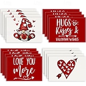 economico Tovagliette-set di 4 tovagliette per San Valentino romantiche e decorative con motivi a forma di cuore o rosa resistenti e resistenti al calore perfette per aggiungere un tocco d&#039;amore all&#039;arredamento della tua