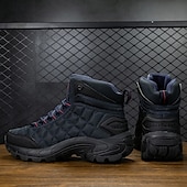 abordables Botas de montaña-Botas de senderismo acolchadas para hombre: ligeras, impermeables, suela antideslizante, diseño de caña alta, ideales para aventuras al aire libre.
