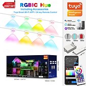 abordables Lumières intelligentes-Lampes LED encastrées intelligentes lumières extérieures permanentes Eternity avec application télécommande Wifi Bluetooth lumières d&#039;avant-toit RGBIC étanches IP67 pour éclairage extérieur de maison