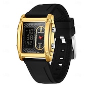 abordables Montres numériques-SANDA Hommes Montre Digitale Extérieur Mode Décontractée Montre Bracelet Lumineux Chronomètre Fonction réveille Calendrier Gel de Silicone Bracelet en acier inoxydable Suivre