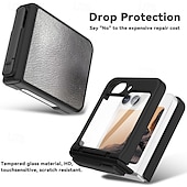 お買い得  サムスン用ケース-電話 ケース 用途 Zフリップ6 バックカバー スタンド付き 耐衝撃 レトロ風 TPU PUレザー