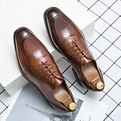 economico Formale-scarpe classiche da uomo in stile oxford marrone con dettagli brogue - eleganti calzature formali per lavoro ed eventi