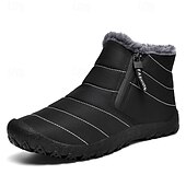 abordables Botas de invierno y nieve-Botas de nieve de invierno amarillas para hombre: impermeables, con forro de piel, cierre de cremallera, botines cálidos antideslizantes para clima frío