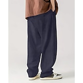 baratos Calças Desportivas-Homens Calças Esportivas Calça de moletom com pernas largas Calças de Veludo Calças Bolsos Com Cordão Cintura elástica Tecido Conforto Esportes Diário Moda Casual Preto Branco Micro-Elástica