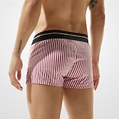 economico Boxer da uomo-Per uomo 1 pc Boxer Vita elastica 50% cotone Traspirante Morbido Comodo Banda A vita medio-alta Nero Rosso