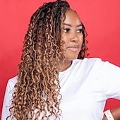levne Háčkované vlasy-marlybob pletení copánků háčkem do vlasů copánky afro výstřední kudrnaté háčkované copánky vášeň twist organické vlasy na prodlužování vlasů
