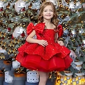 voordelige Feestjurken-Kinderen Voor meisjes Feestjurk Effen Kleur Mouwloos Prestatie Netstof Prinses Zoet Netstof Halverwege kuit Schede jurk Tule-jurk Zomer Lente Herfst Kinderen Wit Champagne Blozend Roze