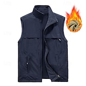cheap Vests-Men&#039;s Hiking Vest Hiking Fleece Vest Sleeveless Vest Outdoor Thermal Warm Fleece Lining Comfortable Winter Multiple Pockets Polyester Black Army Green Khaki Hunting Fishing Climbing