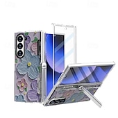 olcso Samsung-tokok-Telefontok Z Fold 6 pénztárca tok állványtartóval ceruzatartó ütésálló retró TPU PC