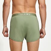 cheap Men&#039;s Boxers Underwear-Men&#039;s 1 PCS Boxers Underwear Boxer Shorts Elastic Waist 50% Cotton Breathable Soft Comfortable Solid Color Mid Rise Black White