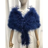 abordables Étole en fourrrure-enveloppes en fausse fourrure pour femmes élégantes&amp;amp;enveloppes de mariage luxueuses en fausse fourrure sans manches avec plumes pour l&#039;hiver formel