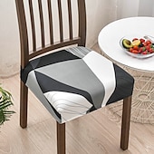 ieftine Husa scaun de sufragerie-Set de huse pentru scaune elastice pentru scaune de sufragerie huse de scaune moi, detașabile, lavabile, pentru scaune de sufragerie, huse pentru scaune de sufragerie protector